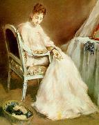 Eva Gonzales Woman in White Spain oil painting artist